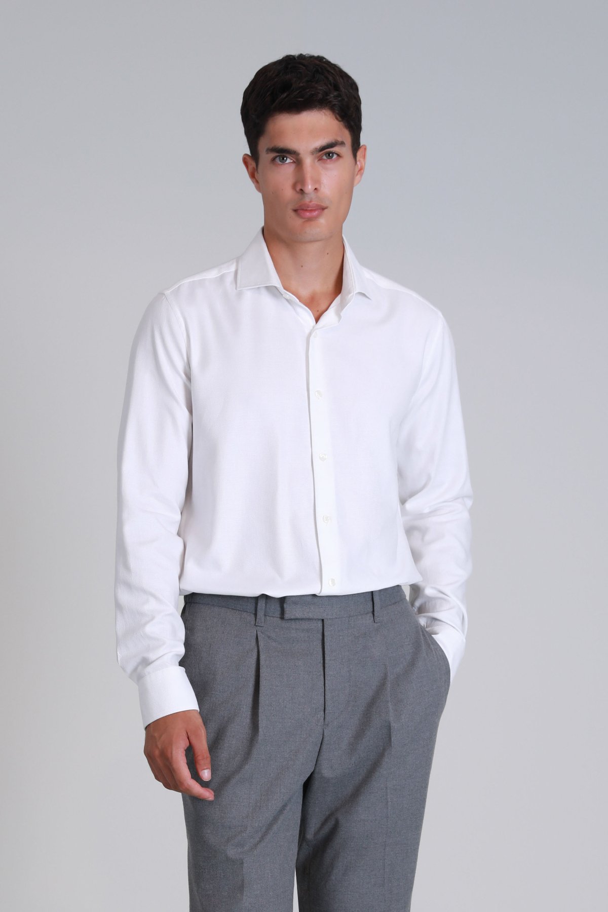 Wonder Men Basic Shirt Comfort Fit Whıte - Lufian