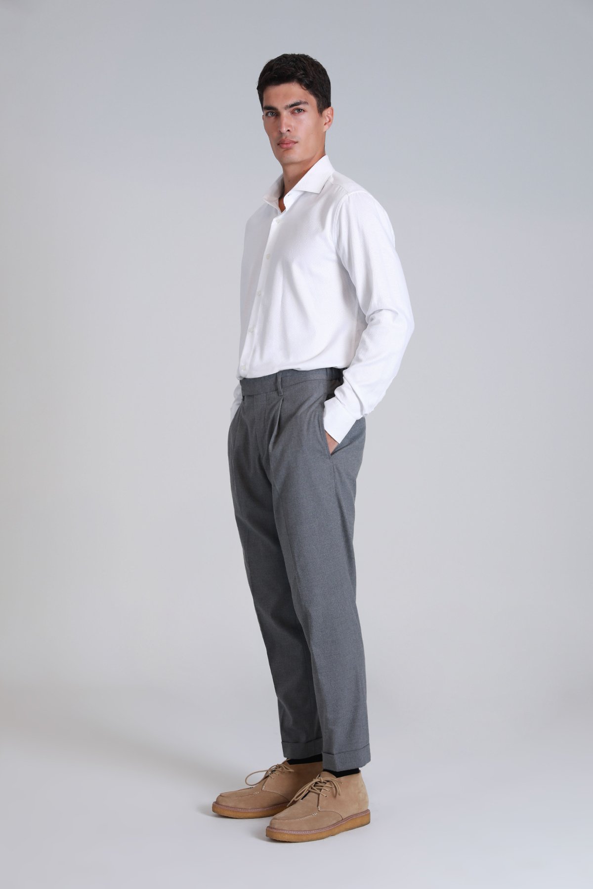 Wonder Men Basic Shirt Comfort Fit Whıte - Lufian (1)