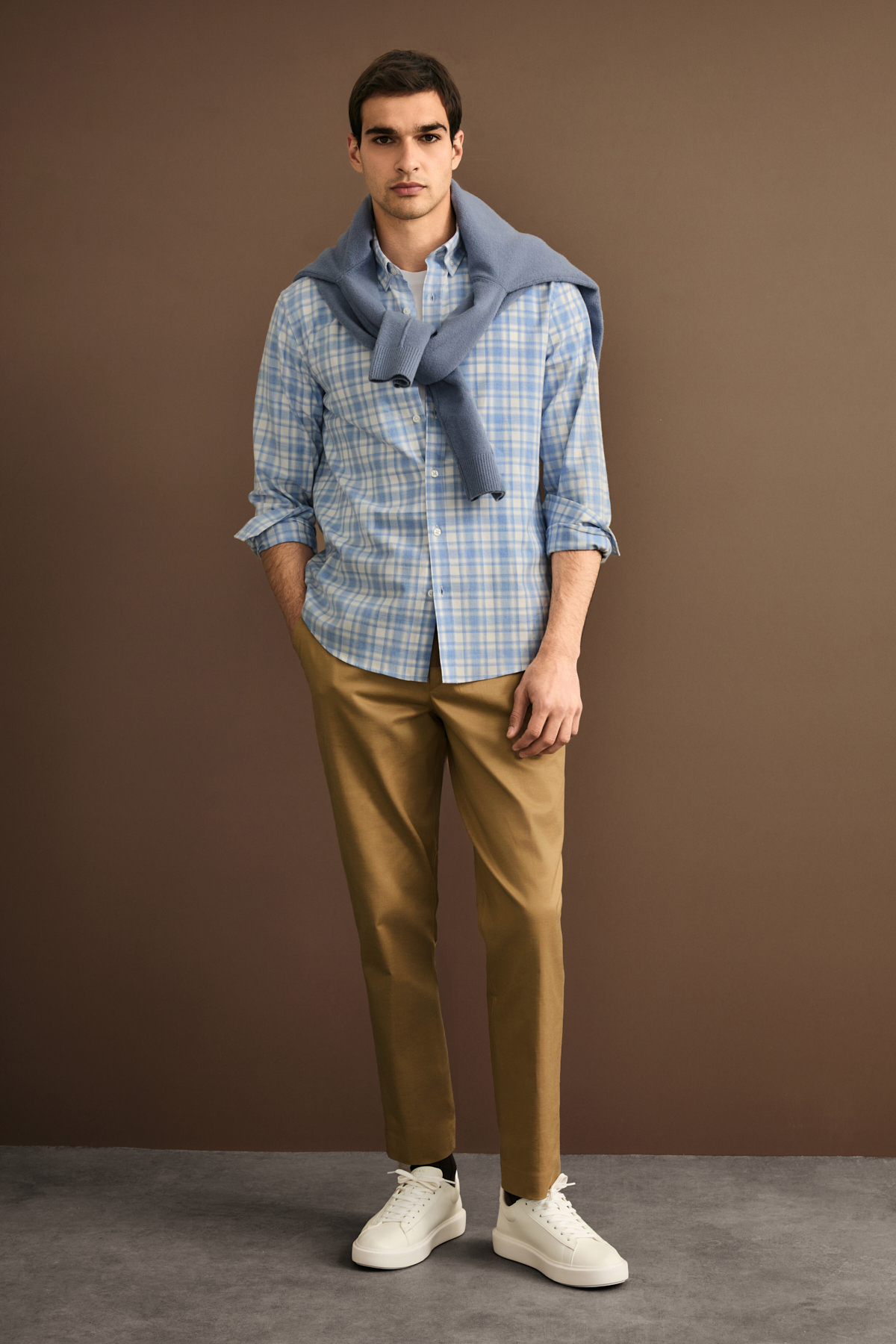 Danıel Men Basic Shirt Regular Fıt Blue - LUFIAN