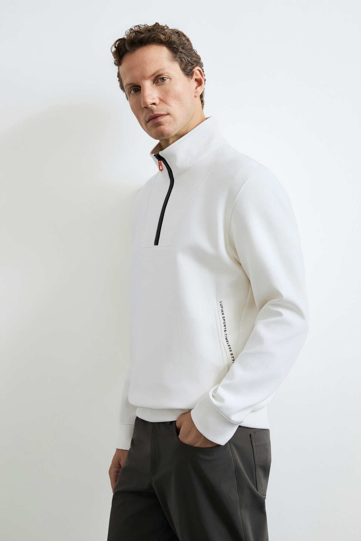 Male Sweatshirt Off Whıte - LUFIAN