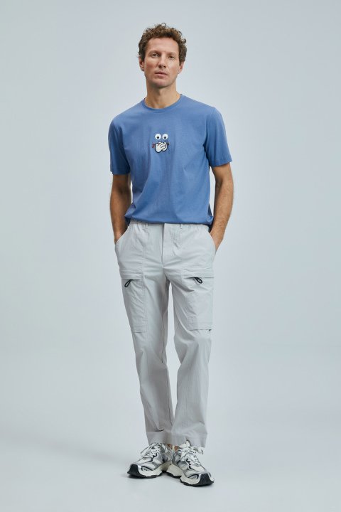 Zany Modern Grafik T- Shirt Koyu Lila - Lufian