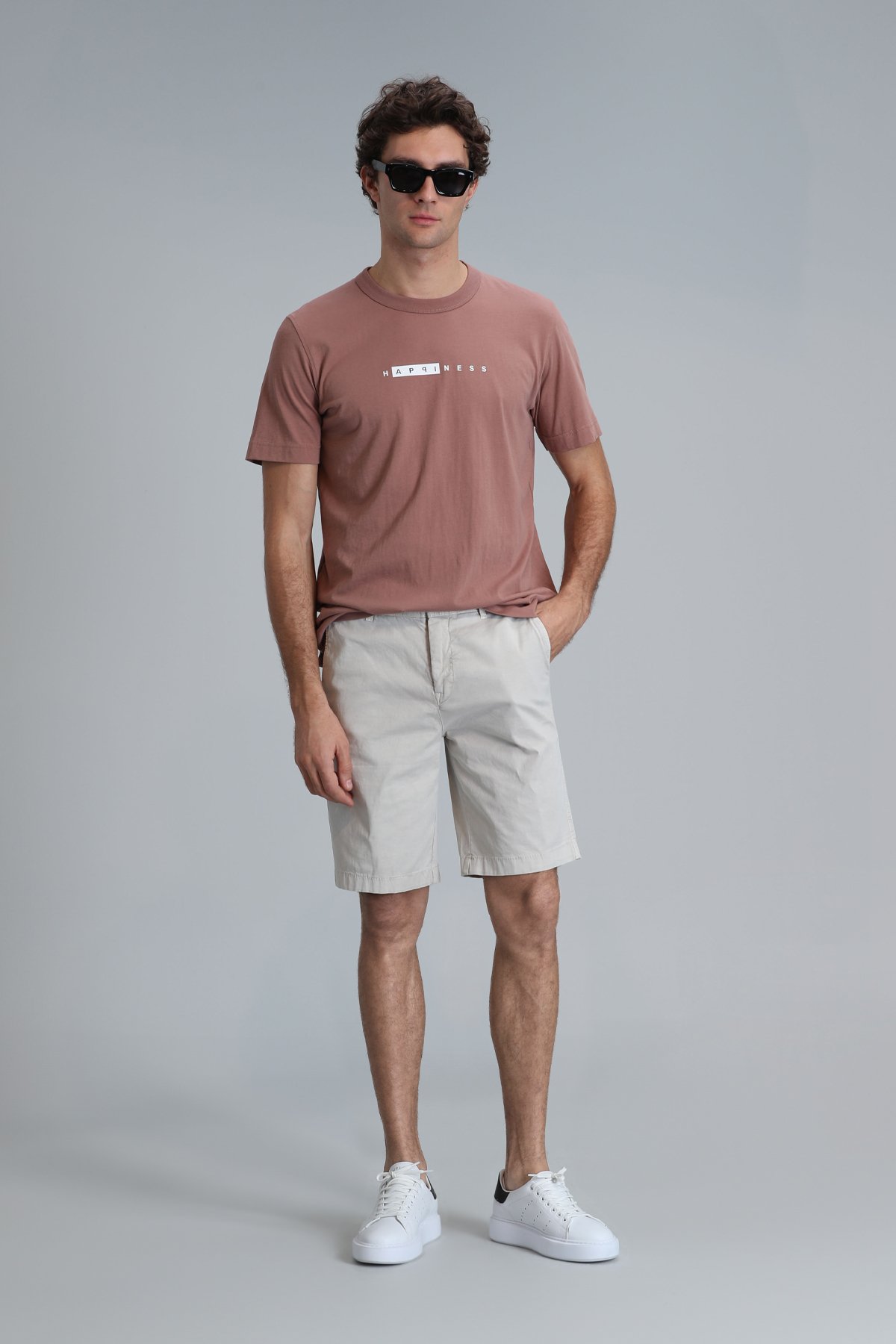 Zegler Sports Mens Chino Shorts Slım Fıt Beıge - Lufian