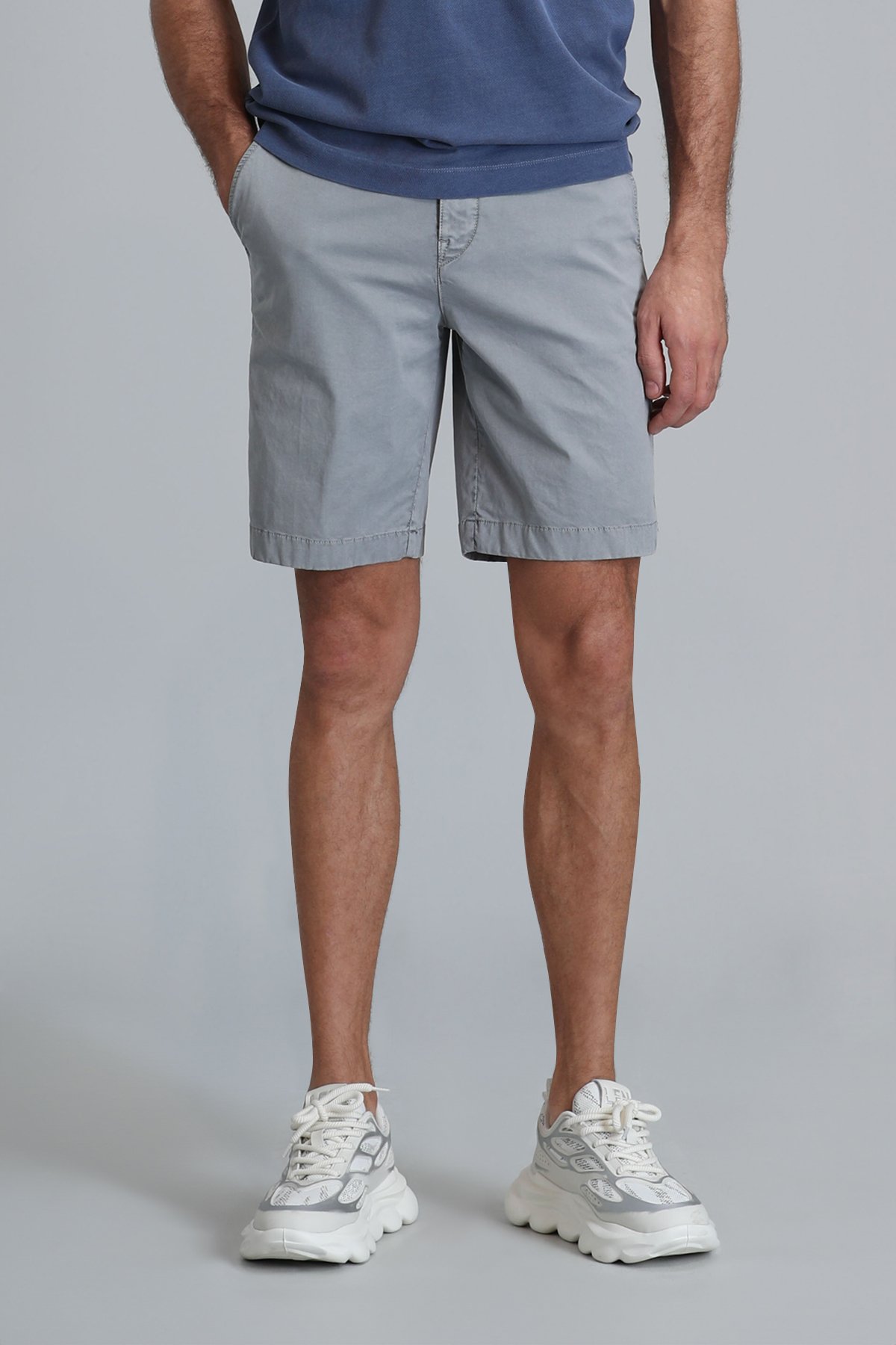 Zegler Sports Mens Chino Shorts Slım Fıt Grey - Lufian (1)