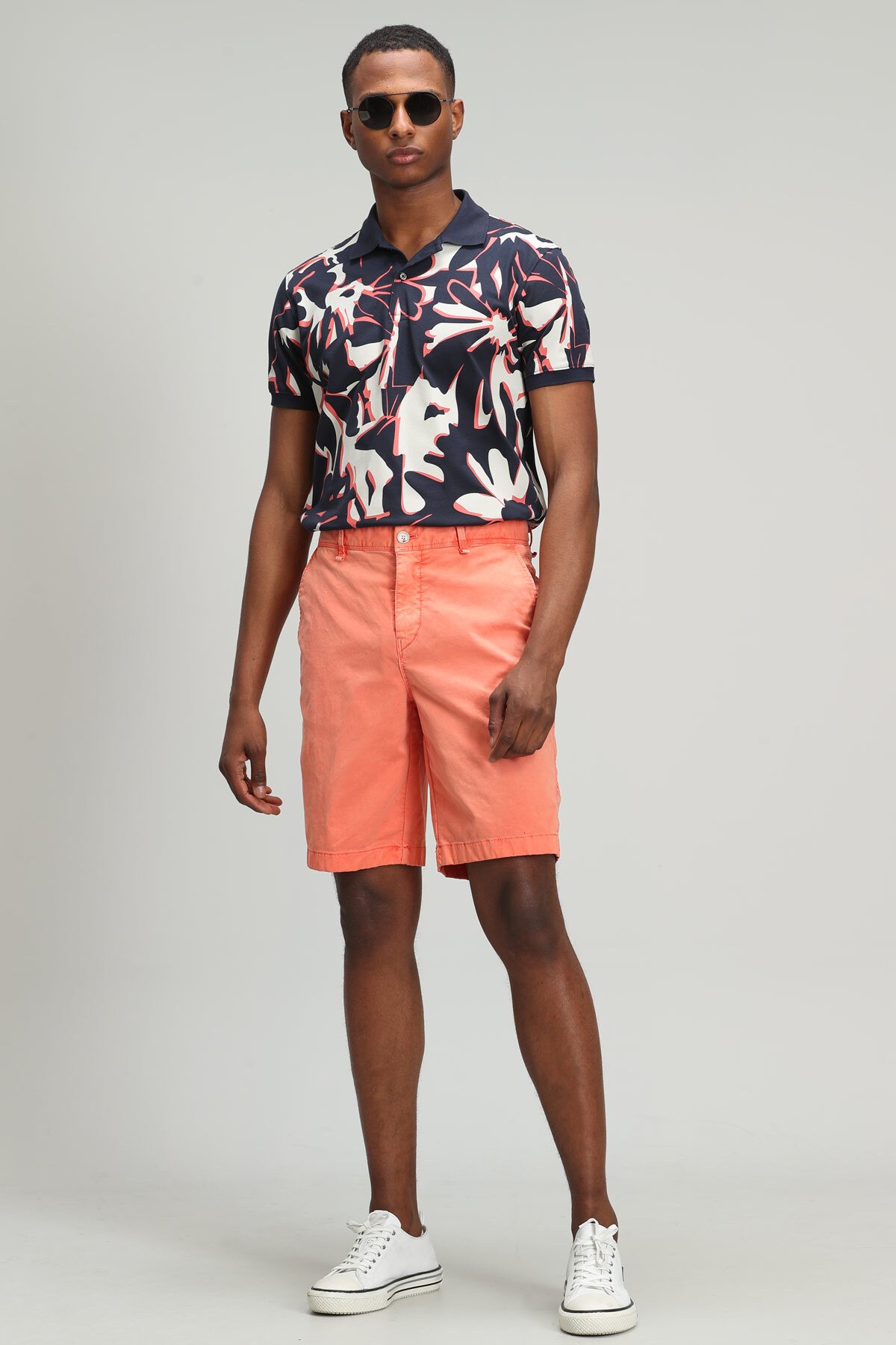Zegler Sports Men's Chino Shorts Slim Fit Orange - LUFIAN
