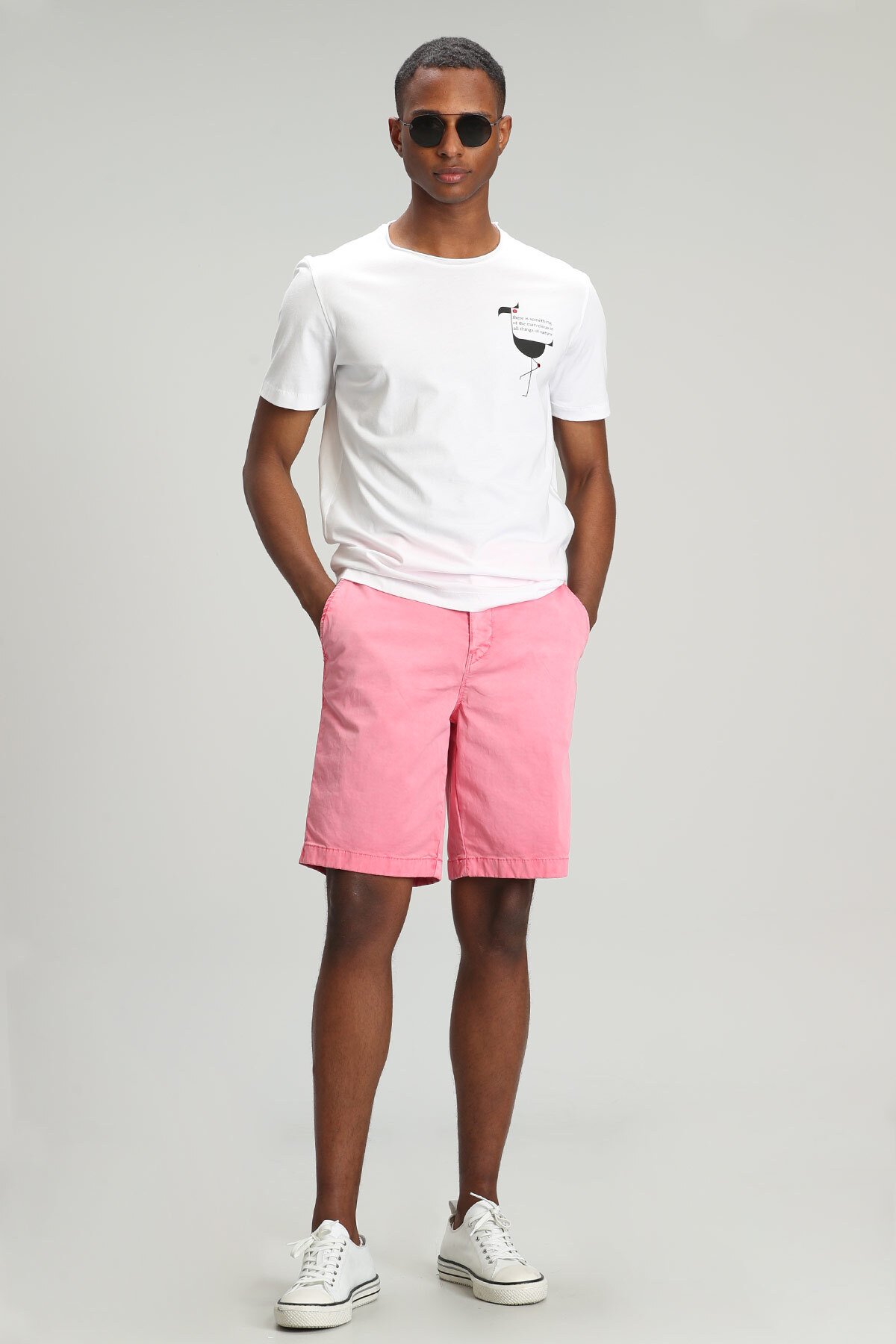 Zegler Sports Men's Chino Shorts Slim Fit Pink - LUFIAN