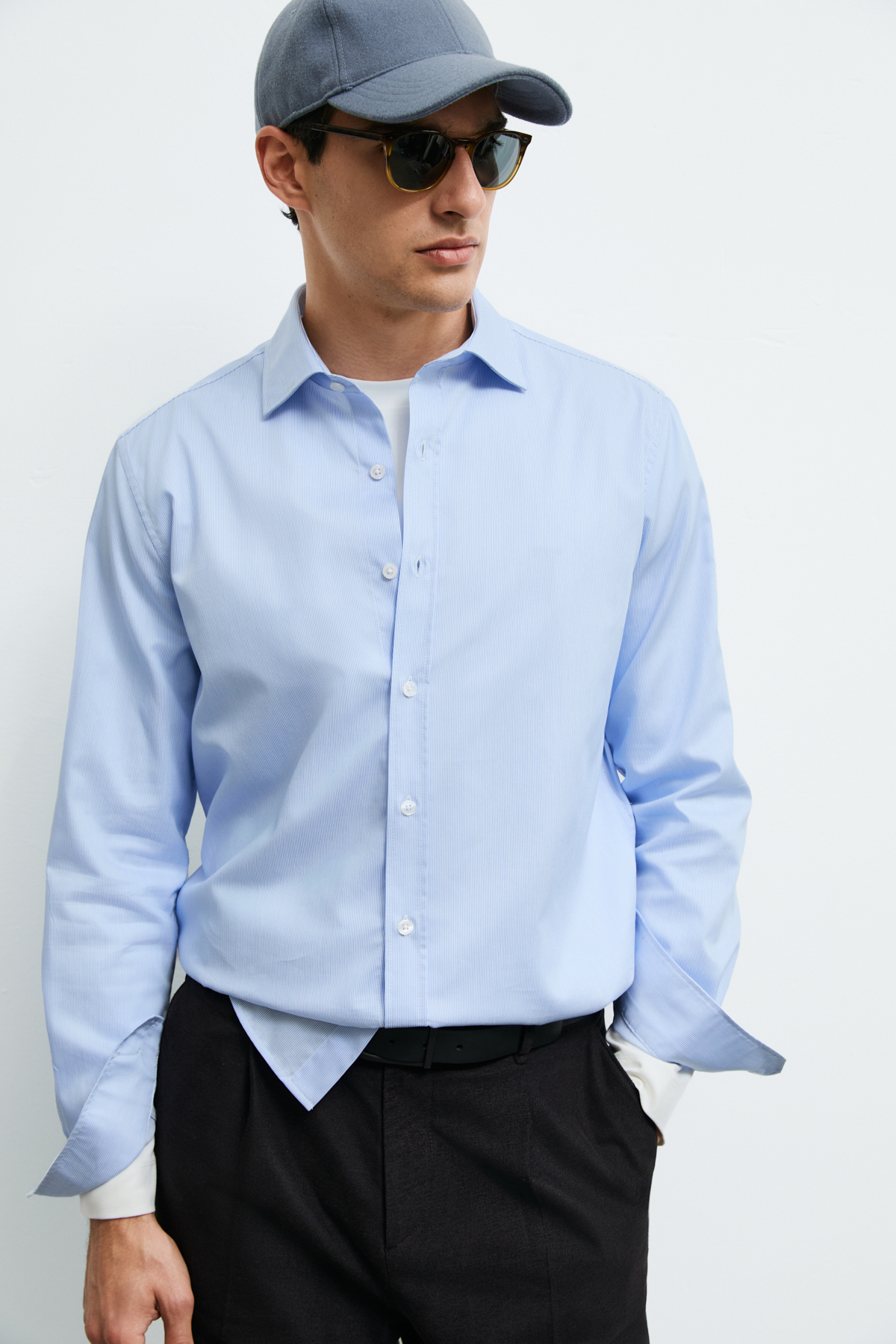 Danıel Men Basic Shirt Regular Fıt Lıght Blue - LUFIAN