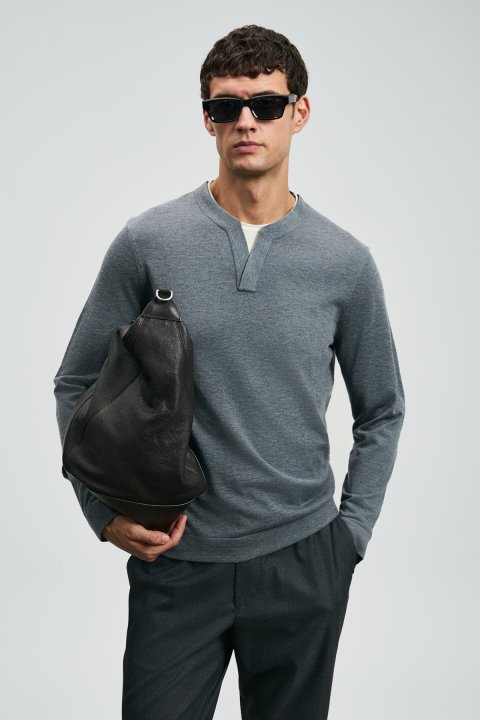 Zen Erkek Kazak Koyu Gri - Lufian