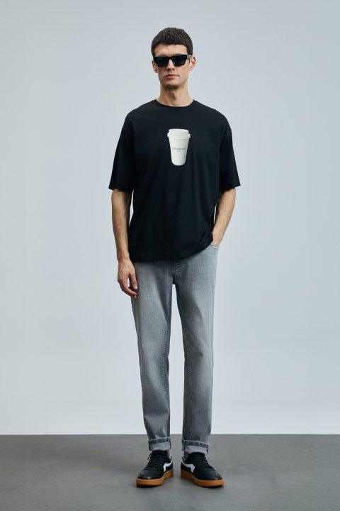 Zeno Smart Jean Erkek Pantolon Slim Fit Antrasit - Lufian (1)