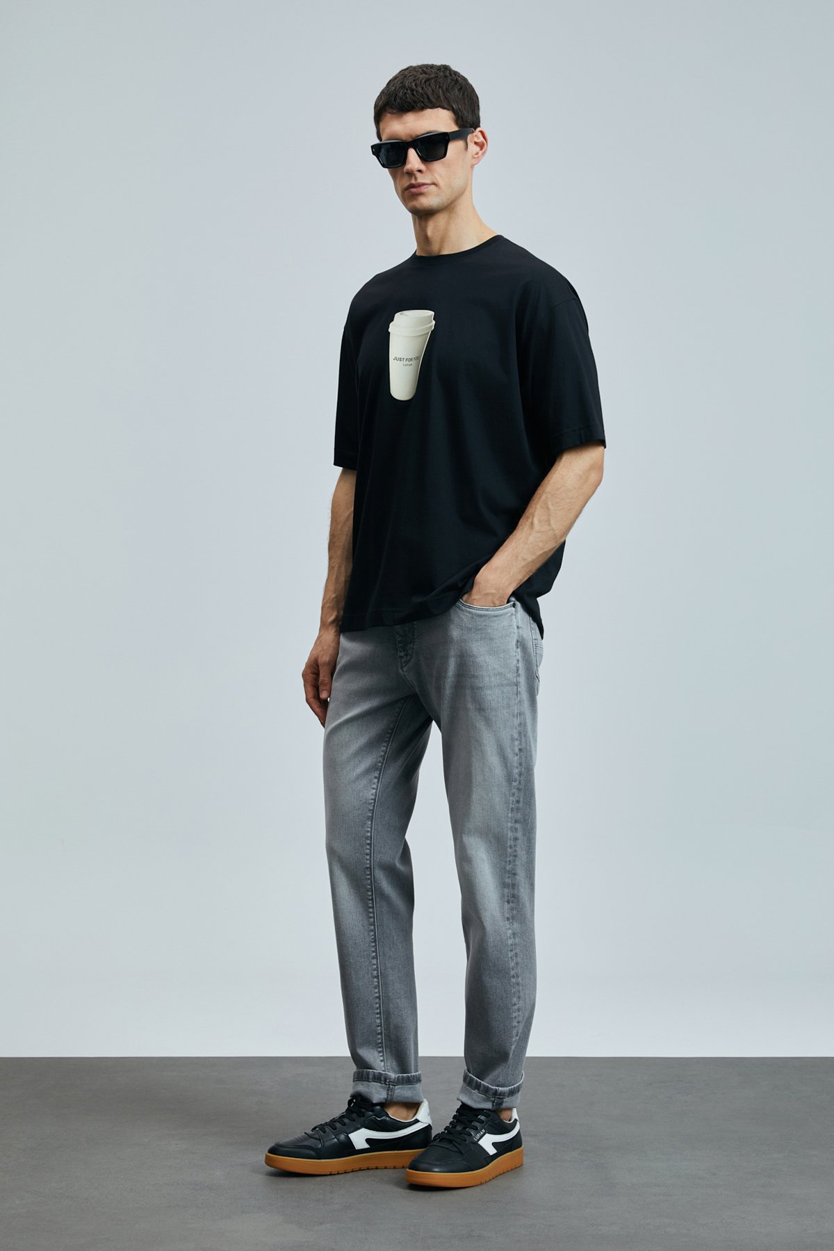 Zeno Smart Jean Erkek Pantolon Slim Fit Antrasit - Lufian