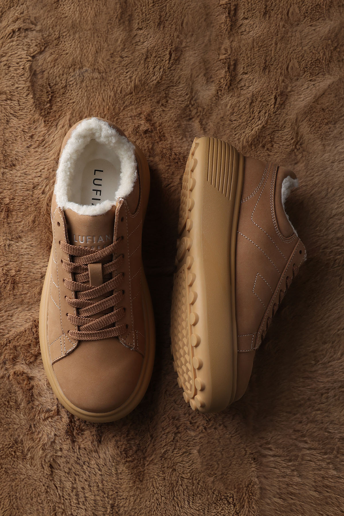 Zenya Kadın Sneaker Ayakkabı Deve Tüyü - Lufian