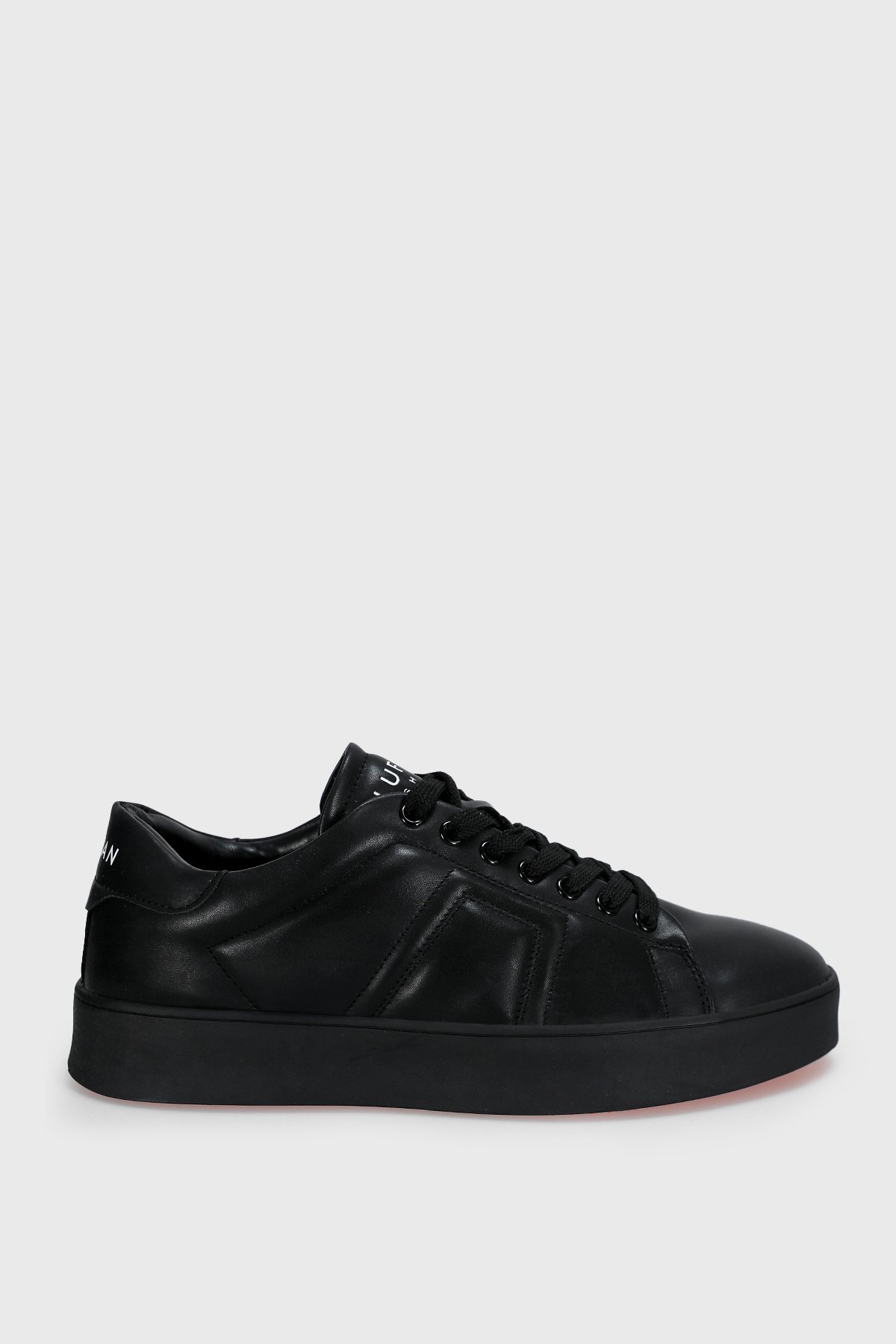 Mens Leather Sneaker Shoes Black - Lufian