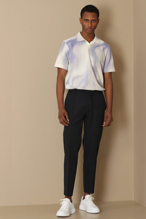 Zodya Jogger Pants Tailored Fit Navy - Lufian
